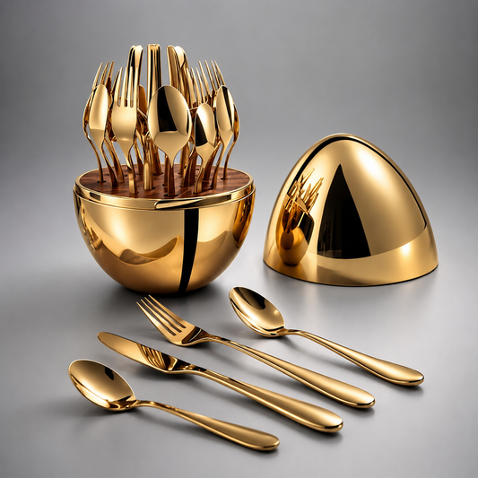 Set de cubiertos en forma de huevo + obsequio