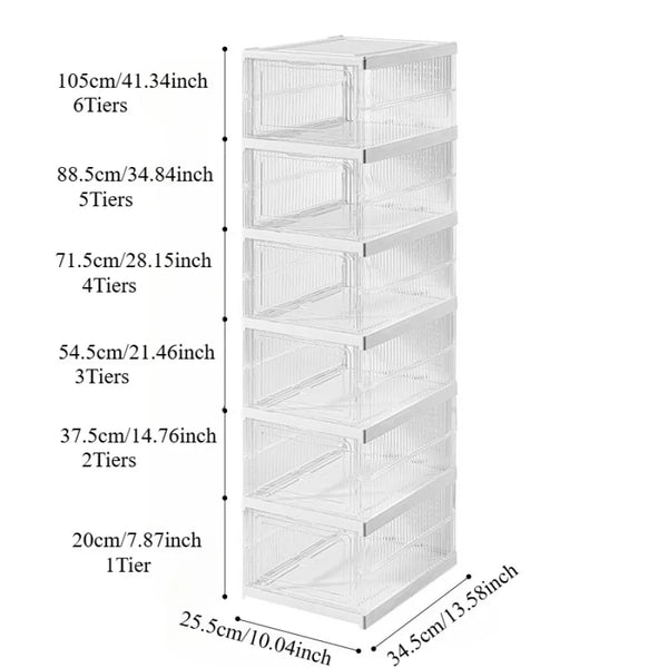 Caja Apilable Transparente Plegable para Zapatos